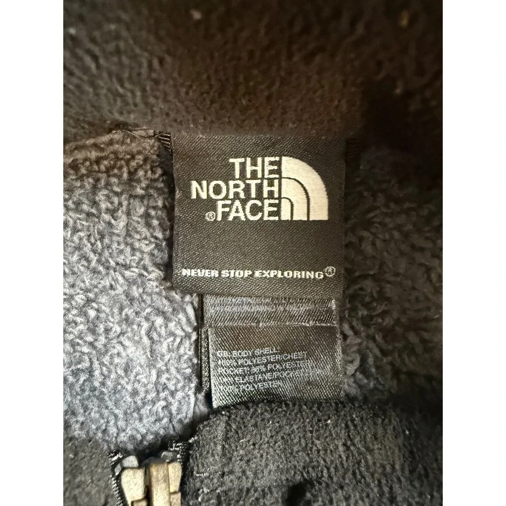 The North Face Fleece Jacket Mens M Black Polyester Full Zip Pocket Outdoor Hike